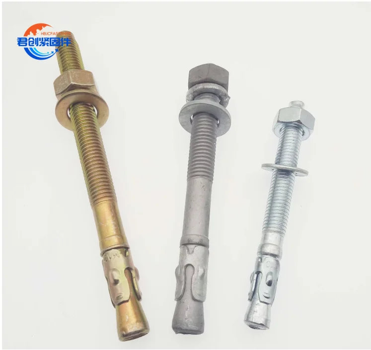 Screw Type Expansion Anchor Bolts Wedge Anchors Carbon Steel Galvanized Wedge Anchors with Three Points Clip