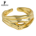 Fine 18k Gold Irregular Rings for Women 925 Sterling Silver Fashion Girls Adjustable Statement Ring Custom Jewelry Wholesale