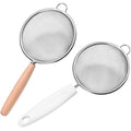 Wholesale Stainless Steel Wire Mesh Basket with Wooden Handle Metal Colander Strainer for Residue Oil Kitchen Essentials