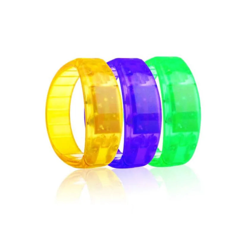 LED Light up Sound Bracelet Voice Activated Glow Flash Bangle Club Bar KTV Dance Rave Party Concert Event Supplies