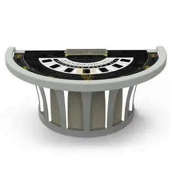 YH 7 Seats Luxurious Professional Led Lighting Blackjack Poker Table With Water Cups Chips Tray