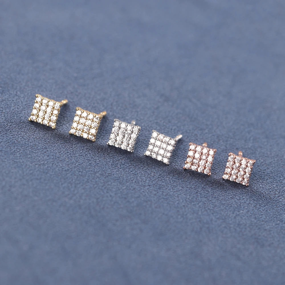 New Minimalist Geometric square Earrings with Niche Design and Temperament