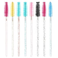 50pcs Glitter Eyelash Spoolies Crystal Shining Lash Mascara Wands Gold Pink White Brushes Wholesale for Eyelash Extension Makeup