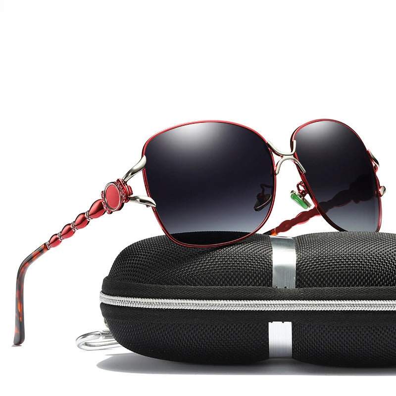 2024 New Women's Polarized UV400 Sun Glasses Jade Nose Support Classic Driving Fishing Alloy Toad Sunglasses