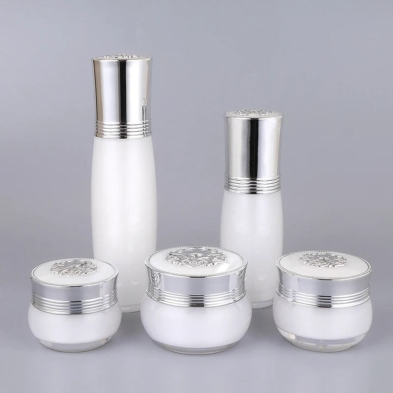 Manufacturer 10g 15g 20g 30g White Golden Round Acrylic Cream Jar Plastic Cosmetic Jar Packaging With Cosmetic Packaging
