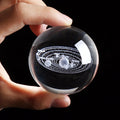 K9 Laser Engraved Solar System Crystal Glass Ball Polished and Carved for Home Decor Christmas Souvenir or Love-Themed Gift