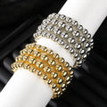 4PCS Punk Gold Plated Beaded Bracelet Set  Hiphop Irregular Bead Bracelet Set for Women Jewelry Party