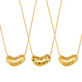Stainless Steel Wholesale Zircon Pearl Pendant Women Necklace Kundan Accessories Anti Tarnish Steel Jewelry