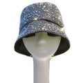 New Fashion Chic Women Lady Packable Shinny Bling Bling Rhinestones Bucket Hat Travel Fisherman Sun Hats