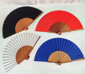 New Arrival Wholesale Portable Stock 23cm Folding Hand Fan Wedding Bamboo Iron Wood Fan for Wedding