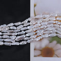 5-10mm Natural White Biwa  Freshwater Pearls Strands Cultured Baroque Shape Pearl String Necklace Accessories DIY