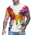 New Arrival Men's Short Sleeve Tropical Beach T Shirt Design Printed on Knitted Fabric Casual Streetwear