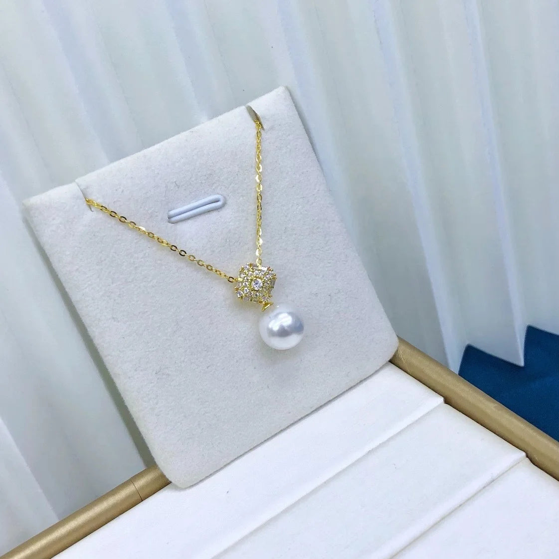P1543 10-11mm DIY Natural  Freshwater Pearl Charm Pendant Necklace Accessory 925 Sterling Silver Jewelry for Women Without Chain