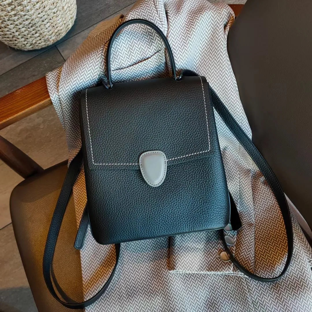 Andong Leather Backpacks for Women Genuine Cow Leather Female Classic Fashion Shoulder Bag Backpack