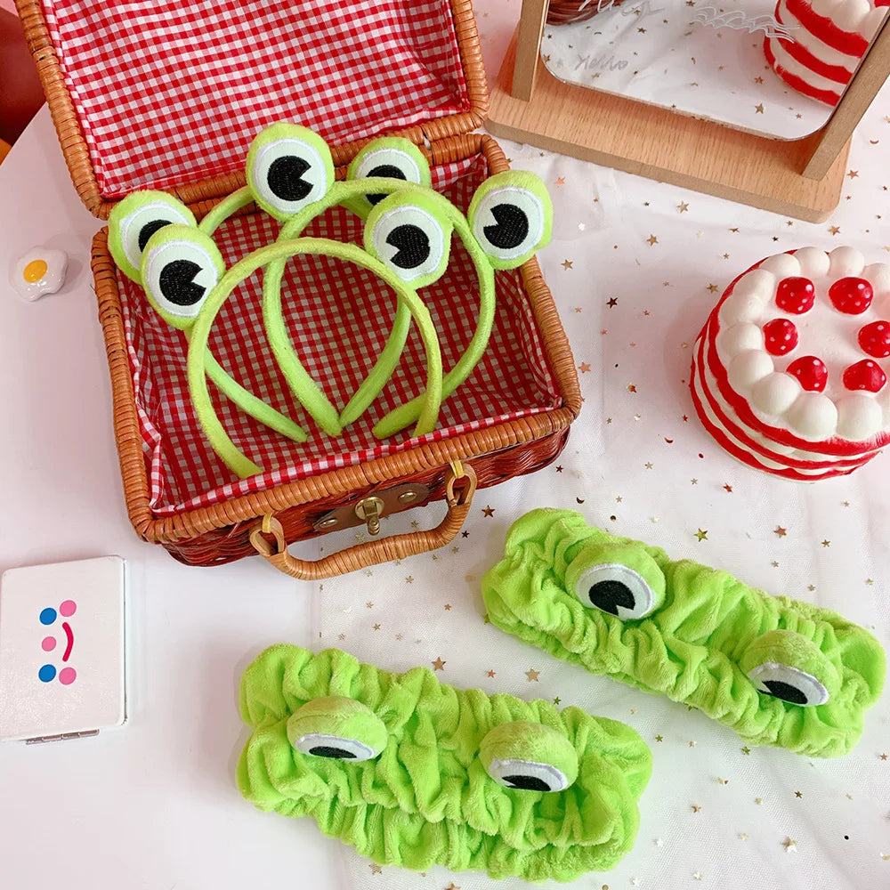 IVANHOE Frog Wind Rice Beads Twisted Headband Female Geometric Wide Version Out Headband Simple Forest Wash Hair Accessories