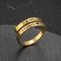 Stainless Steel Letter Engraving Inspirational Jewelry Rings Adjustable Ring Personality Encouragement Gift for Women Teen Girls