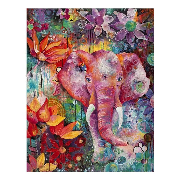 Ever Moment Diamond Painting 5D DIY Elephant Flower Decor Handmade 3F704
