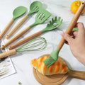 Wholesale 12 Pieces in 1 Set Kitchen Accessories Cooking Tools Kitchenware Cocina Silicone Kitchen Utensils With Wooden Handles