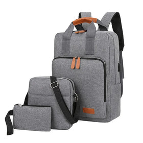 OMD and OEM Large Capacity Simple Cheap College Daily Pack Teenagers Polyester Tote School Backpack Sets with Usb Port