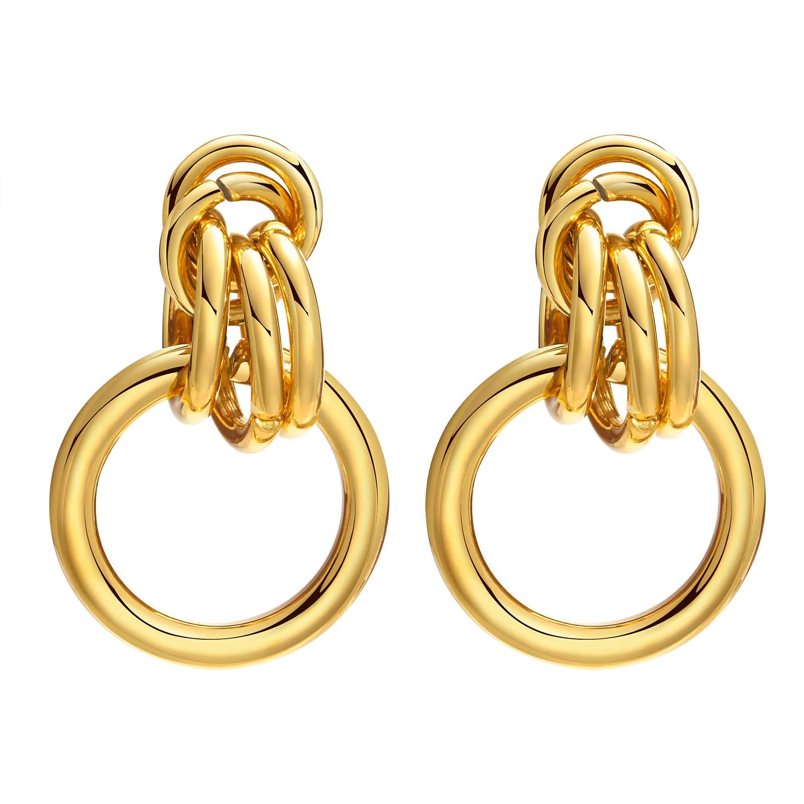 Custom Jewelry Stainless Steel Link Chain Loop Drop Earrings Women Studs