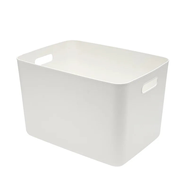 White Plastic Organizer Box Stackable Storage Bins PP Container with Handle