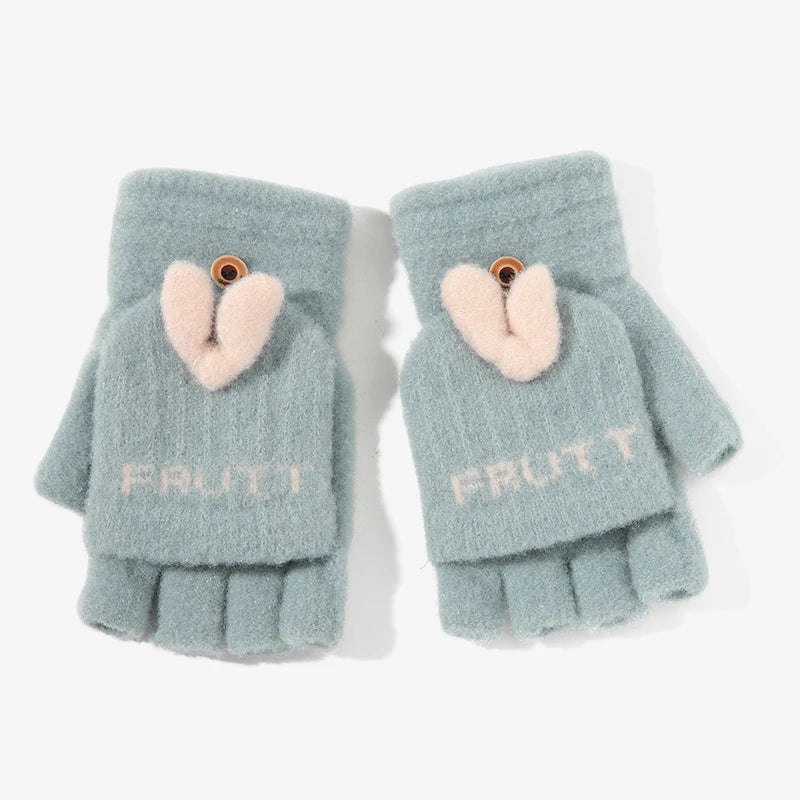 Lovely Winter Outdoor Girls Warm Mittens Cute Magic Knitted Gloves