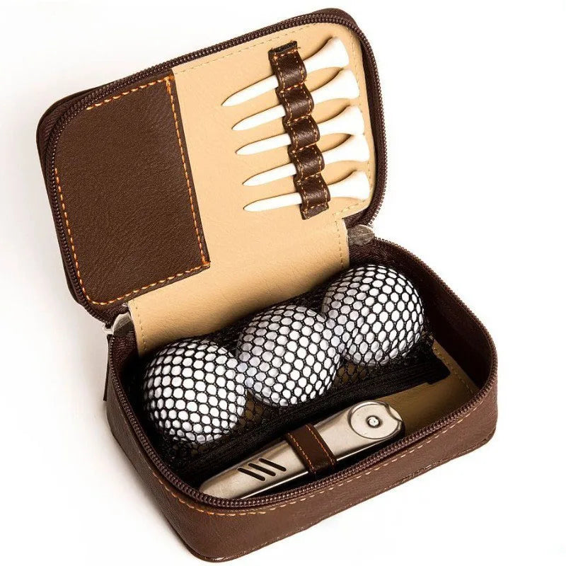 Pu Leather Bag Golf Ball  Golf Kit Tool Carrying Bag Multifunction Pu Golf Accessories