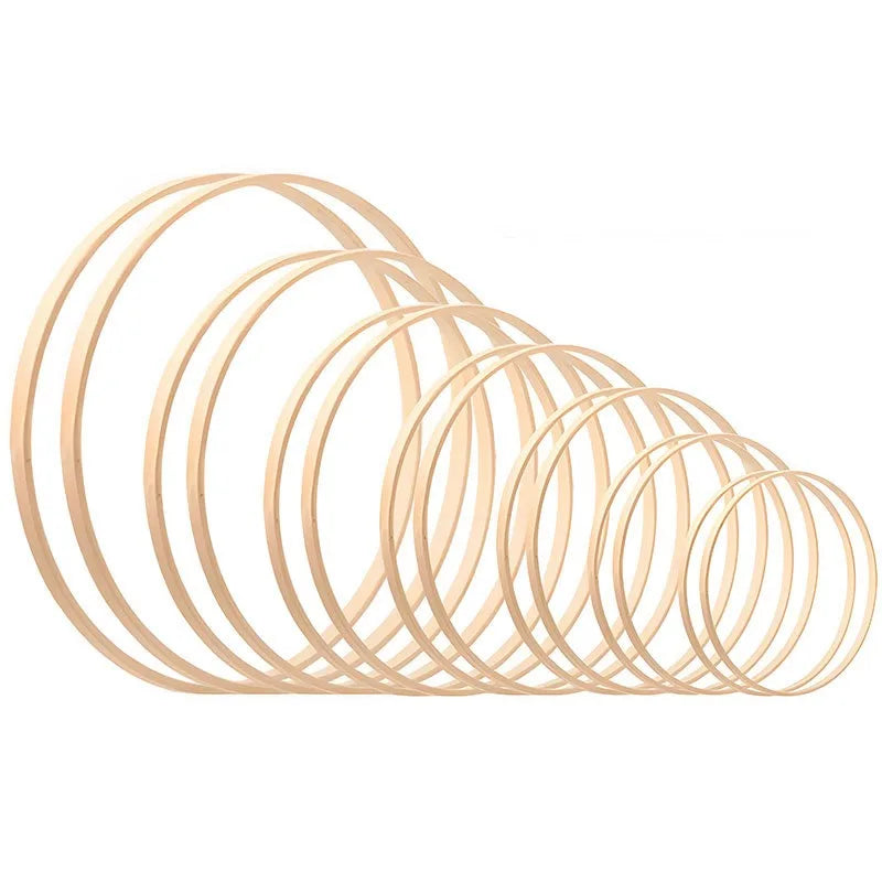 Large Wreath Craft Rings Circles Macrame Hoops Diy Dream CatcherWedding DecorWall Hanging Crafts Wooden Bamboo Floral Hoop