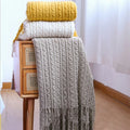 Wholesale Nordic Couch Cover Knitted Decorative Blanket Soft Solid Color Sofa Outdoor Throws Knit Blanket Decor for Home