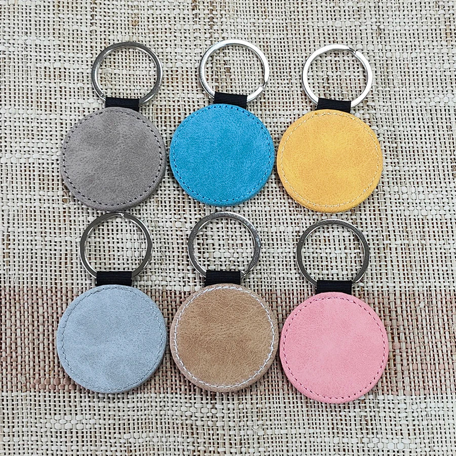 Factory Wholesale Custom Leather Keyring Key Holder Pendant Retro Promotion Gift Blank Luxury Pu Leather Keychain