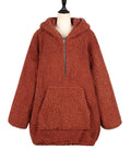 Plus Size Teddy Hoodie Hooded Outwear Faux Fur Oversize Tops Winter Fleece Pullover Artificial Fur Coat Teddy Jacket