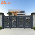 JHR Modern Decorative Aluminum Private Garden Fence Swing Bi-Folding Gate Fence and Driveway Gate for House