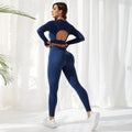 FLW Custom Gym Fitness Active Suit Seamless Skinny Sportswear Top Solid Pattern Winter Yoga Pant Breathable Quick Dry Four-Way