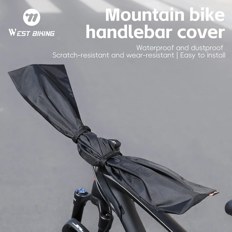 WEST BIKING 210 Nylon PU Waterproof Dustproof Bike Handlebar Cover Wear-Resistant Strap Biding Bicycle Grip Covers