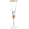 Diamond-Studded Gold Rim Stemmed for Champagne Glasses Elegant Flutes for Celebrations