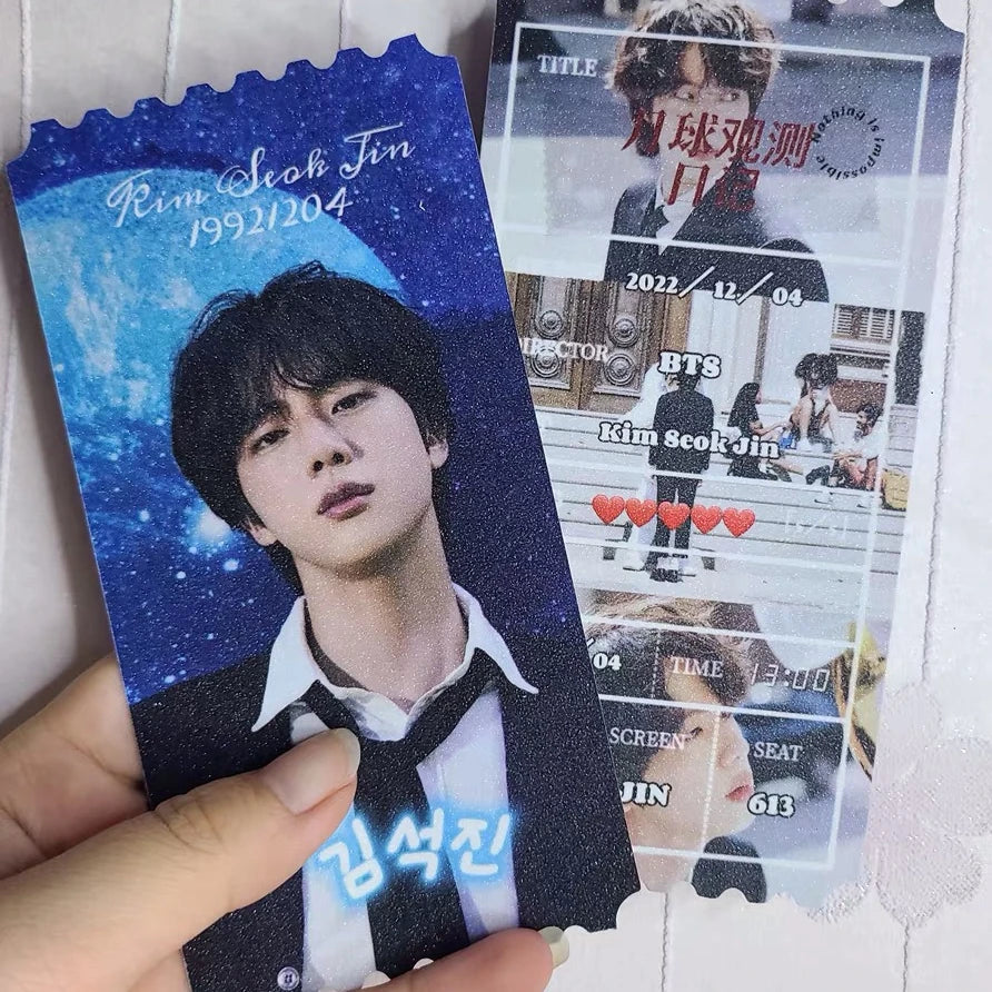 Custom Both Side Printing 14x7cm Design Kpop Idol Glitter Ticket for Events