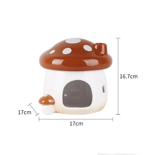 's Latest Ceramic Hamster House Multifunctional Mushroom Shaped Pet Bed