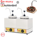 Germany Deutstandard NP-317 Stainless Steel Double Pump Sauce Dispenser Commercial Hot Fudge Warmer for Chocolate Cheese Caramel