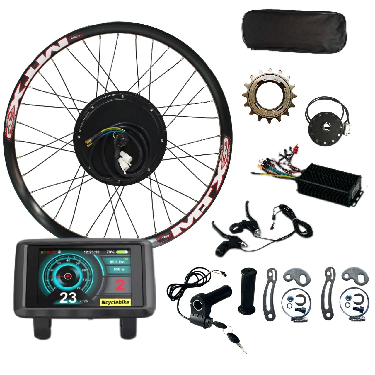 Wholesale 20-29 Inch MTX Electric Bike Hub Motor 72V 3000W EBike Conversion Kit UKC1+&SW900 Display