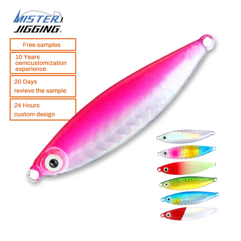 MISTER JIGGING 7g 10g 15g 20g 30g Metal Jig Lure Bait Slow Jig Fishing Lure Freshwater Saltwater Fishing Lure