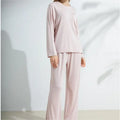 Modal Home Clothes Wholesale Solid Color Round Neck Top Custom logo Soft Pajamas Set Factory Directly