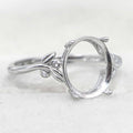 Sterling Silver 9*11mm Semi Mount Ring Empty Frame Blank Support Setting S925 Base Holder Without Center Stone for DIY Inlay