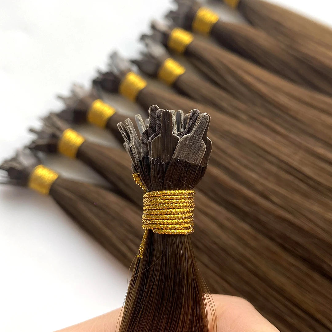 2026 V Light Chinese Hair Pre-Bonded Virgin Remy Keratin Double Drawn Fan Tip Soft Smooth Lasting Long Length Extensions