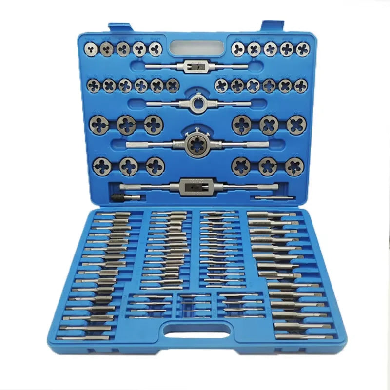 110pcs Mini Tap and Die Set Metric M2-18 Screw Nut Thread Cutting Tool Alloy Steel Hand Tools with Wrench Handle