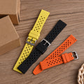 JUELONG Honeycomb 20mm Waterproof FKM  Rubber Watch Bands With Quick Release Rubber Watch Strap for Diving Sports