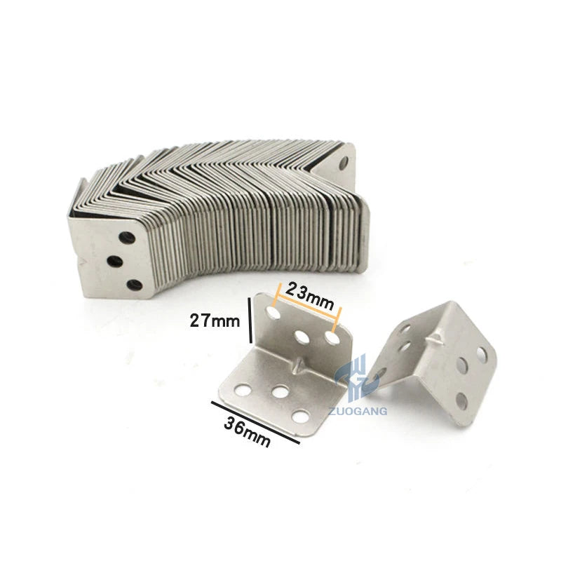 Zuogang Stainless Steel Triangle Bracket Right Angle 90 Degree L Type Iron Thickened Connection Fixer