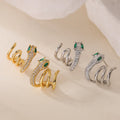 2025 Fashion Snake Stud Earrings 18K Gold Plated Brass Earrings Zircon Earrings Jewelry for Girls Women