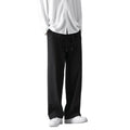 Pleated Straight Pants Men's Fashion Elastic Waist Casual Pants Men Streetwear Loose Ice Silk Trousers Mens Wide Leg Pants