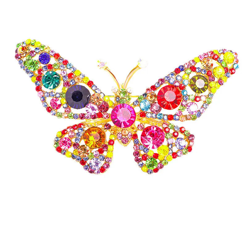 Colored Insect Brooch Pin Shinning Crystal butterfly Brooch for Women