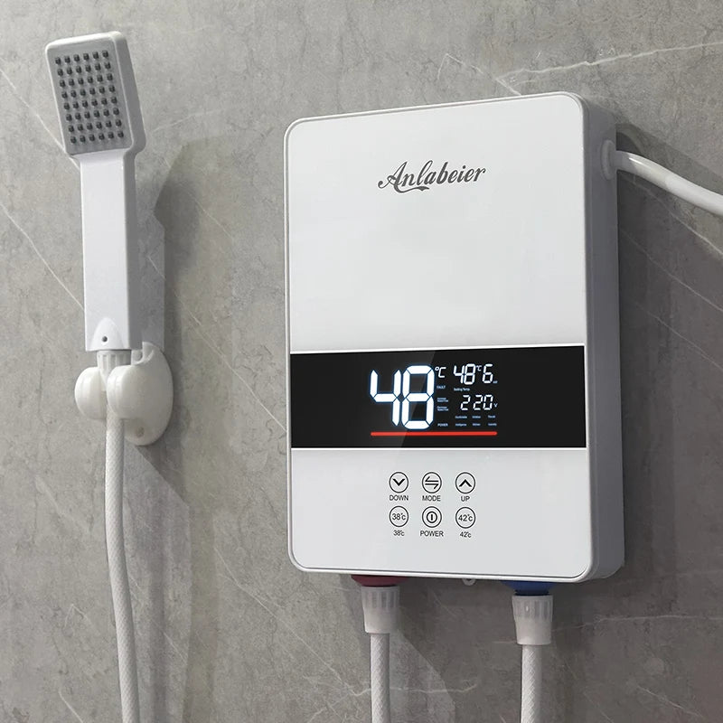 Factory-Priced 6000W Tankless Stainless Steel Water Heater Instant Hot Electric for Home Hotel 220-240V LED Best Seller 2025